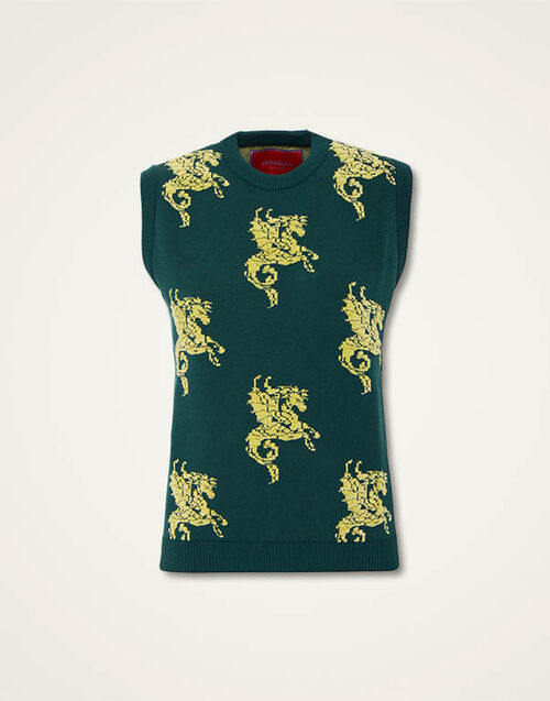 La DoubleJ Gryphos Gilet Black & Lime PUL0212KNI121VA289GR09