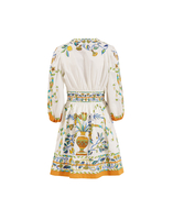 La DoubleJ Margherita Dress &#40;Placed&#41; Borboni Placed Bianco DRE0493COT015BRN03WH01