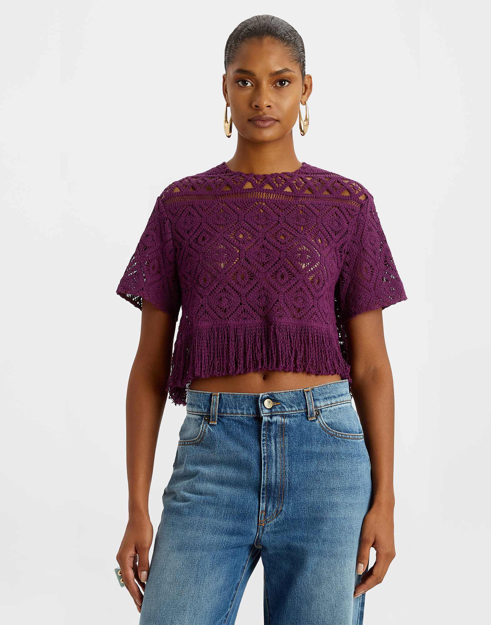 La DoubleJ Lacey La Scala Tee Plaza Purple TSH0043JCQ080PLA03PU01