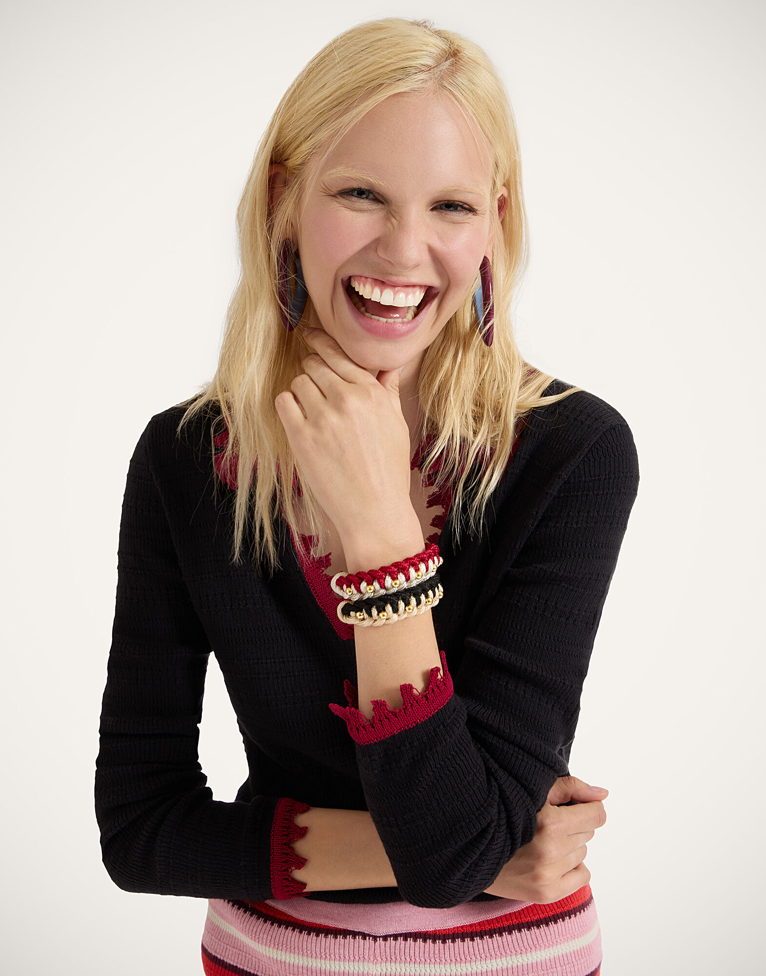 La DoubleJ Better Together Bracelet Bicolor Black & Ivory BAC0011ROP001VA361BL01