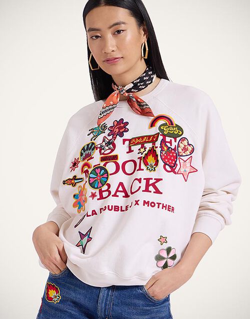 La DoubleJ The Biggie Concert Sweatshirt Patch It Up White SWE0041JER060PAT09WH01