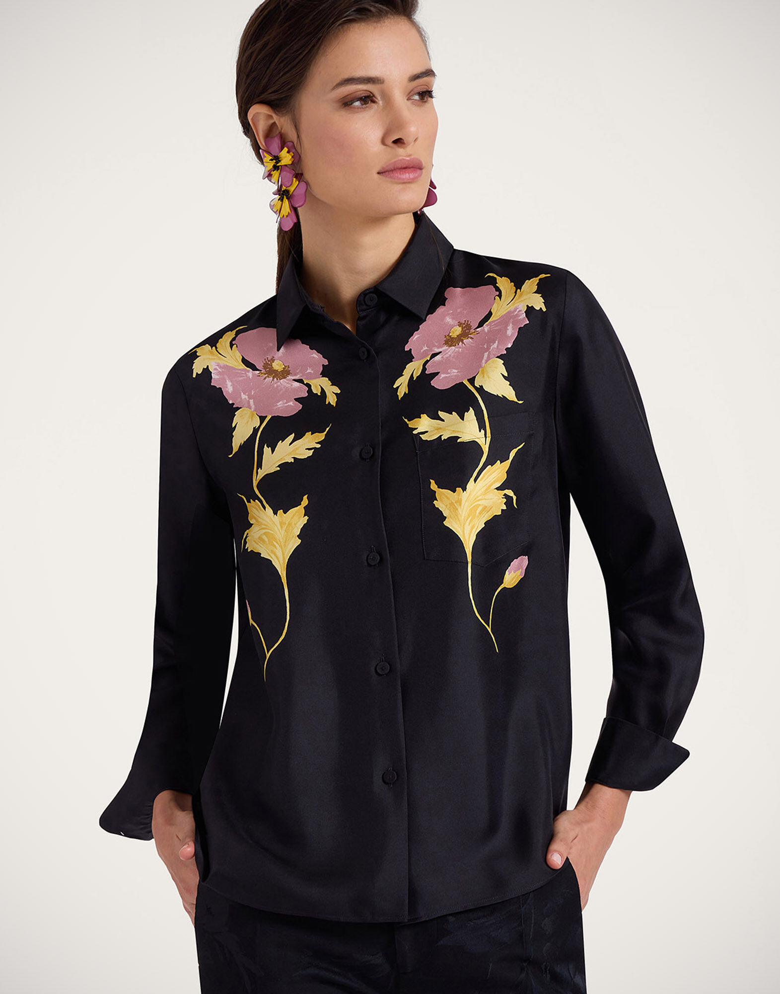 La DoubleJ Boy Shirt Sylph Plac&eacute;e Black SHI0040SIL001SYL04BL01