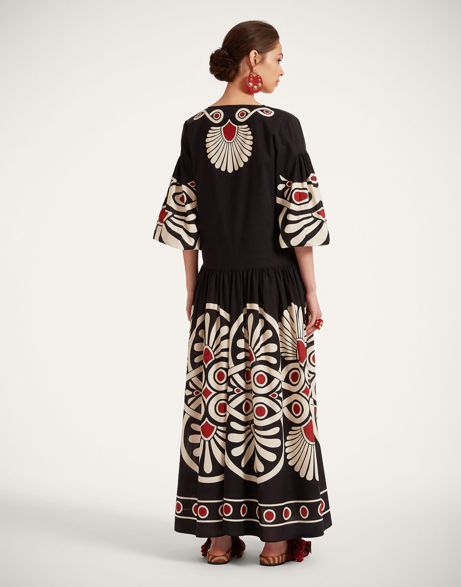 La DoubleJ Viviana Dress Medallion Plac&eacute;e Black DRE0716COT056MED01BL01