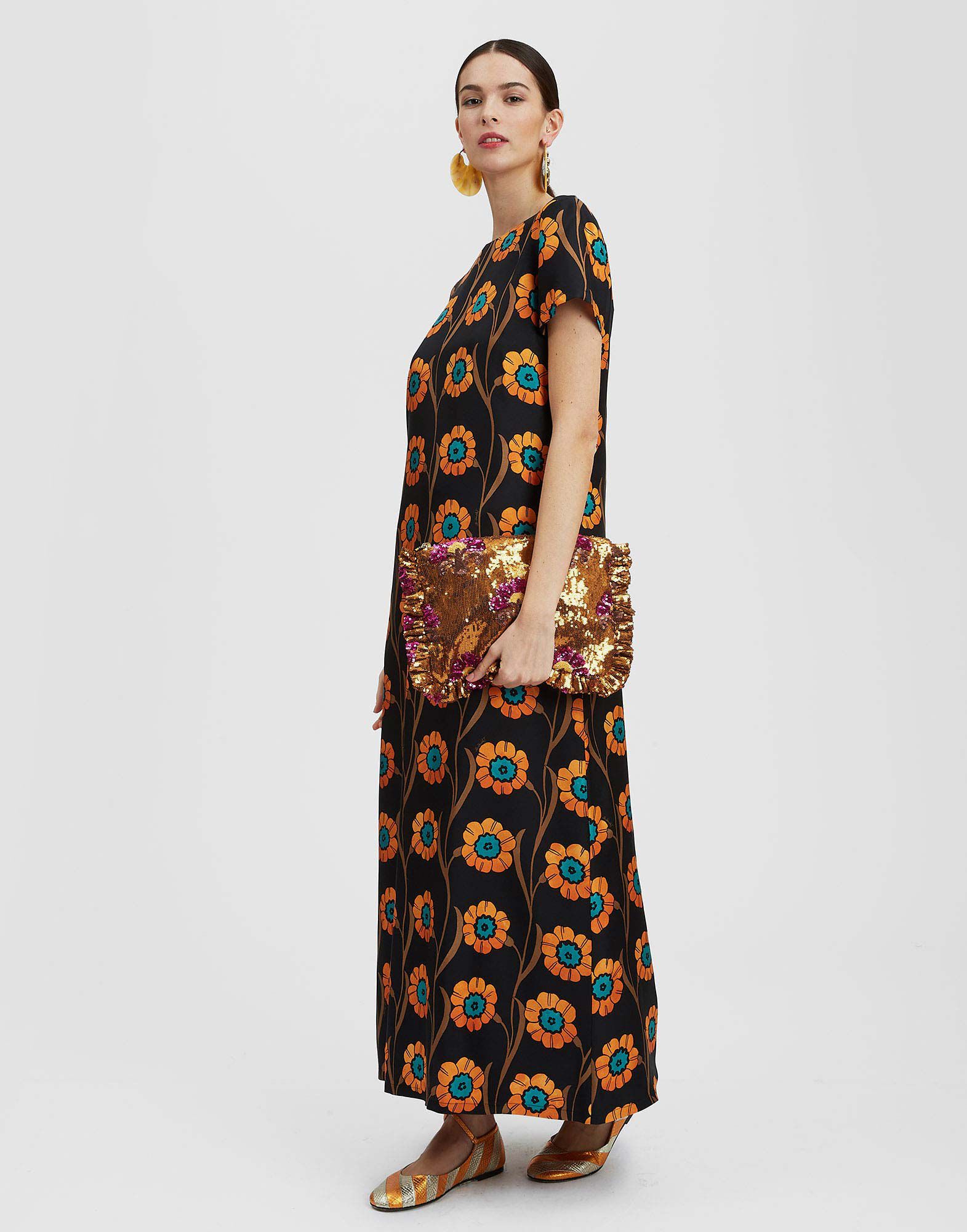 La DoubleJ Swing Dress Daisychain Black DRE0001SIL001ROP01BL01