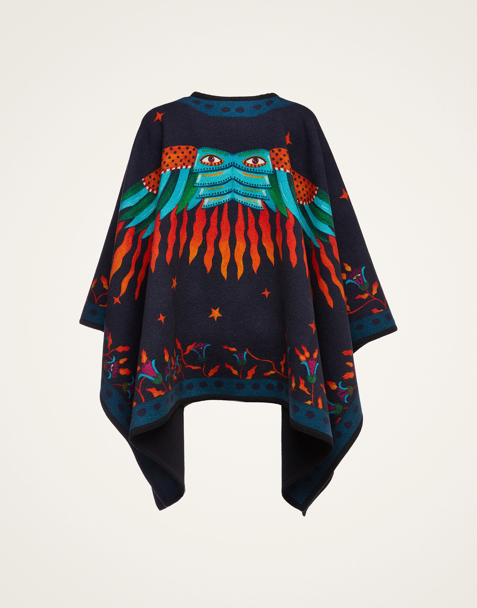 La DoubleJ Reversible Poncho Isis Nero Plac&eacute;e JAC0019PLA003ISI0002