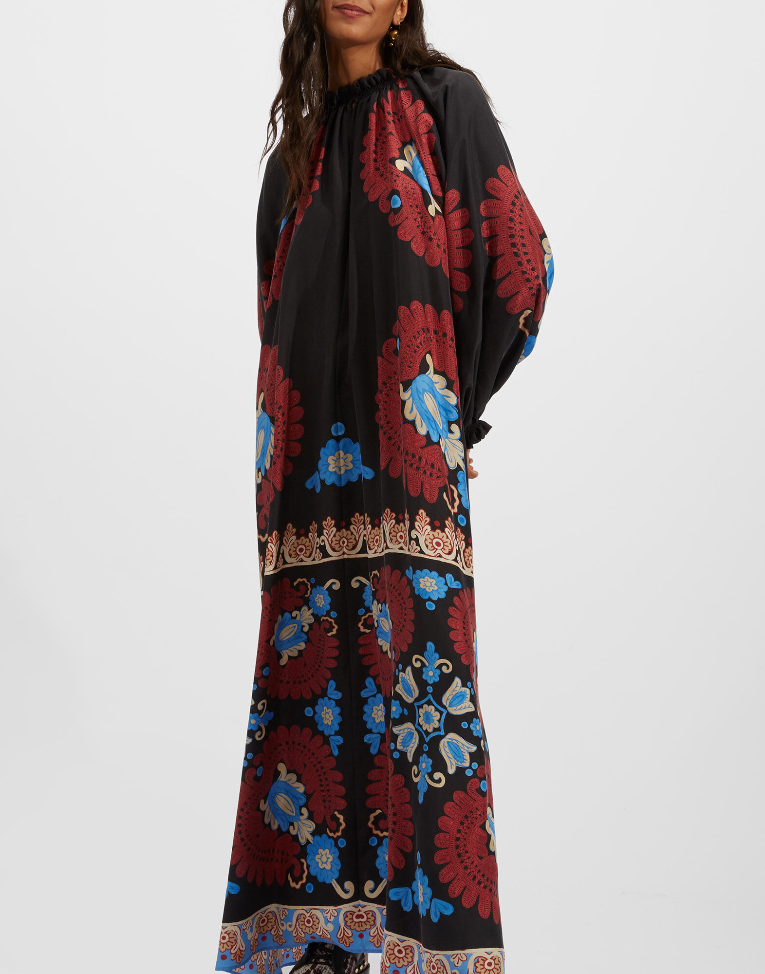 La DoubleJ Cerere Dress Folky Hearts Black Plac&eacute;e DRE0399SIL009FLH0005