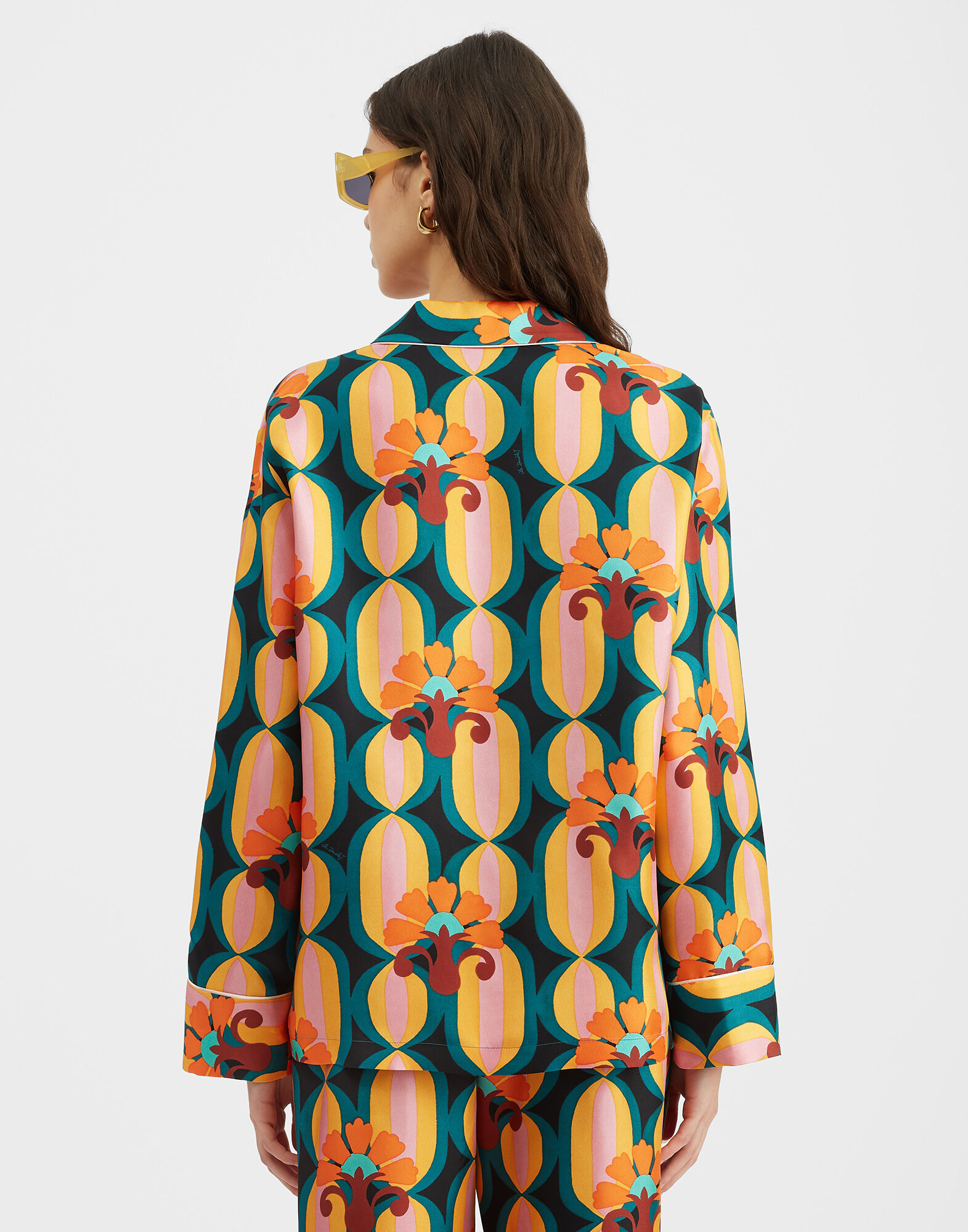 La DoubleJ Pajama Shirt Arcturus Blue Petrol SHI0077SIL001ARC01BU05