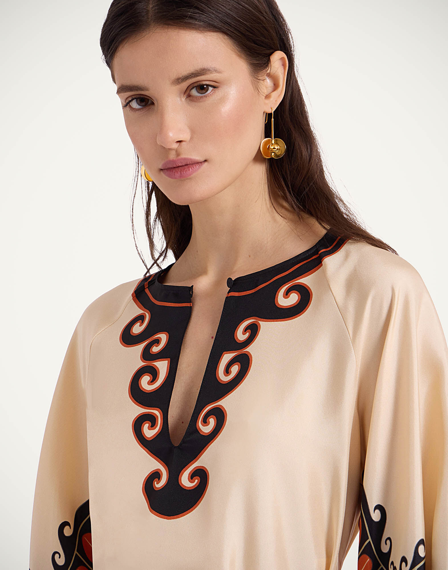 La DoubleJ Malibu Mini Dress Pacific Plac&eacute;e Dark Orange DRE0844SIL001PCF03OR03