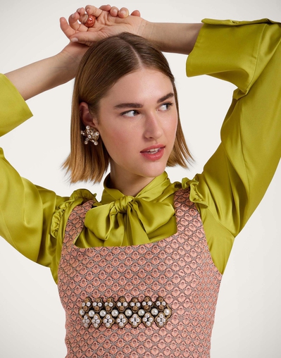 la double j pink dress Supremes Long-Sleeve Mini Swing Dress