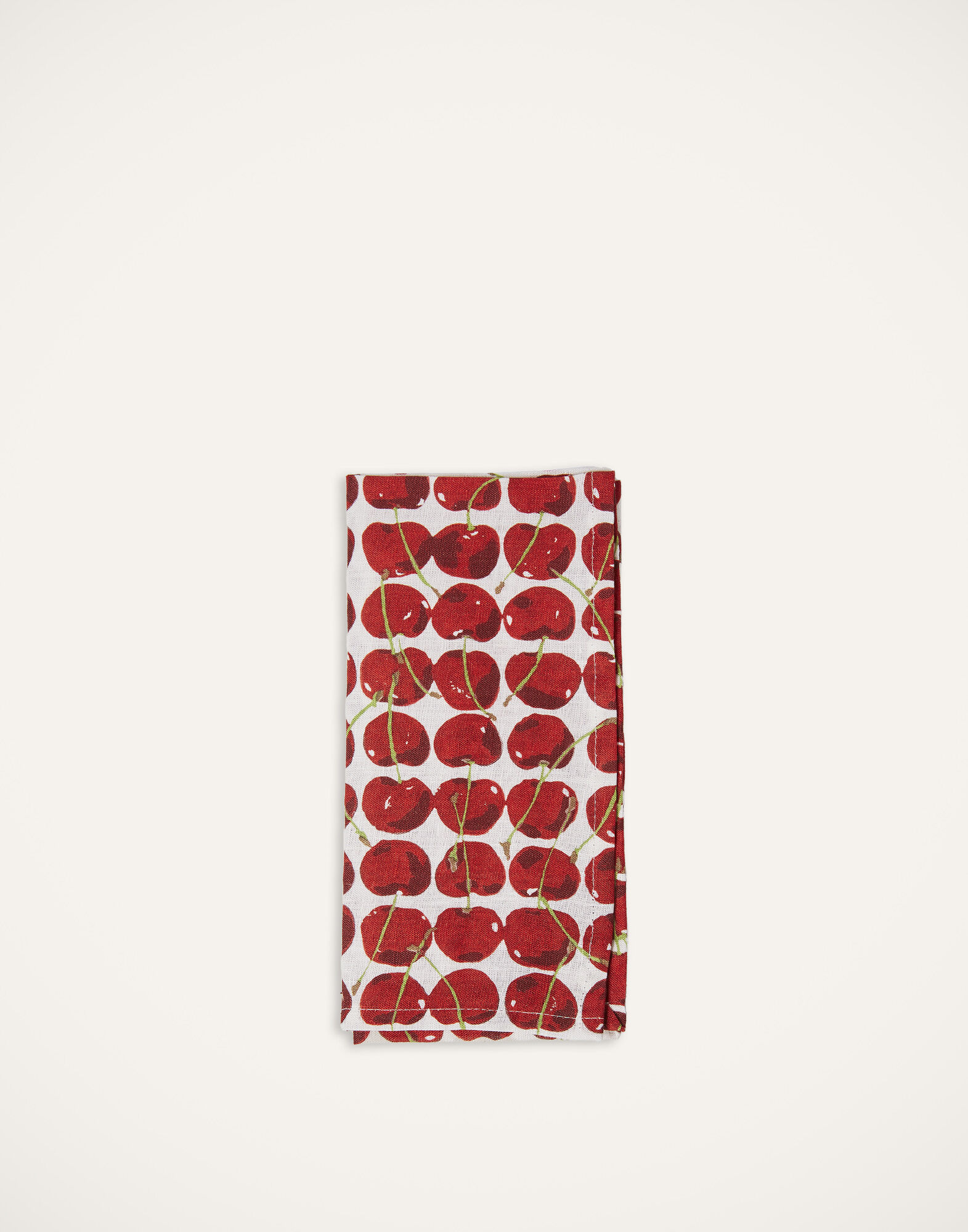 La DoubleJ Large Napkins Set Of 2 Cherries Avorio NAP0006LIN001CHY0005