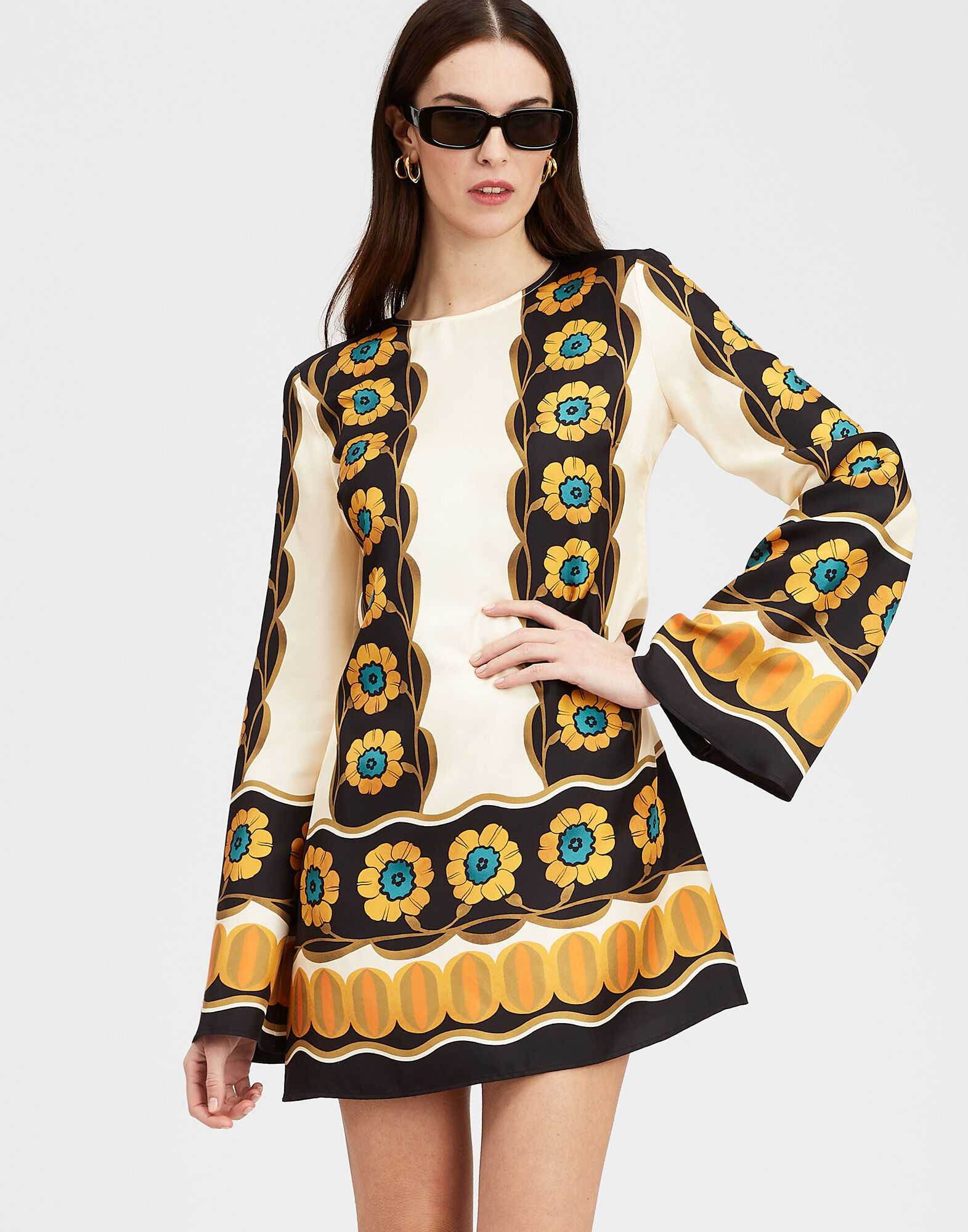 La DoubleJ Mini Supreme Swing Dress Daisychain Plac&eacute;e Orange DRE0619VIS011ROP04OR02