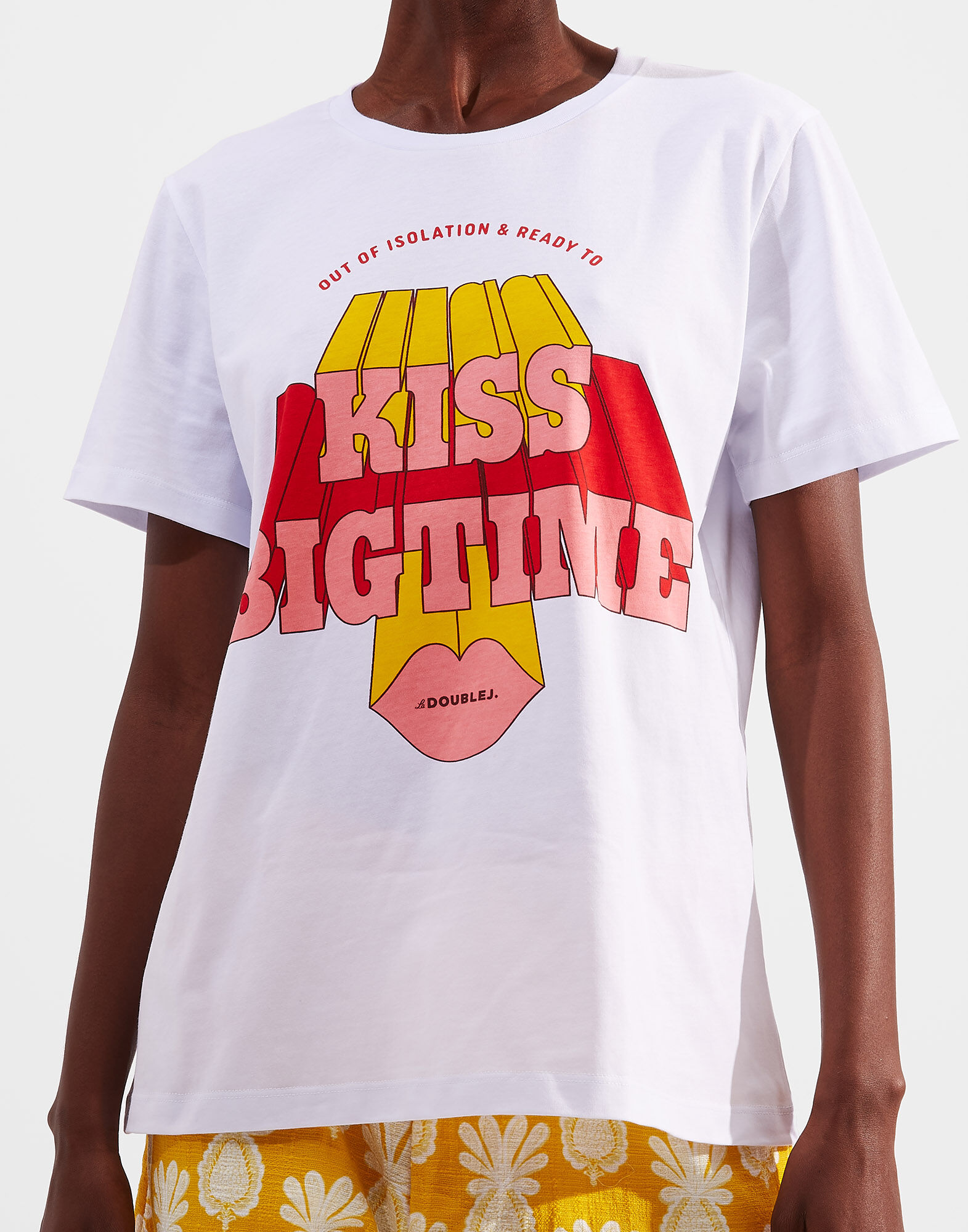 LaDoubleJ Slogan T-shirt Kiss Big Time SHI0031JER010SLO0001