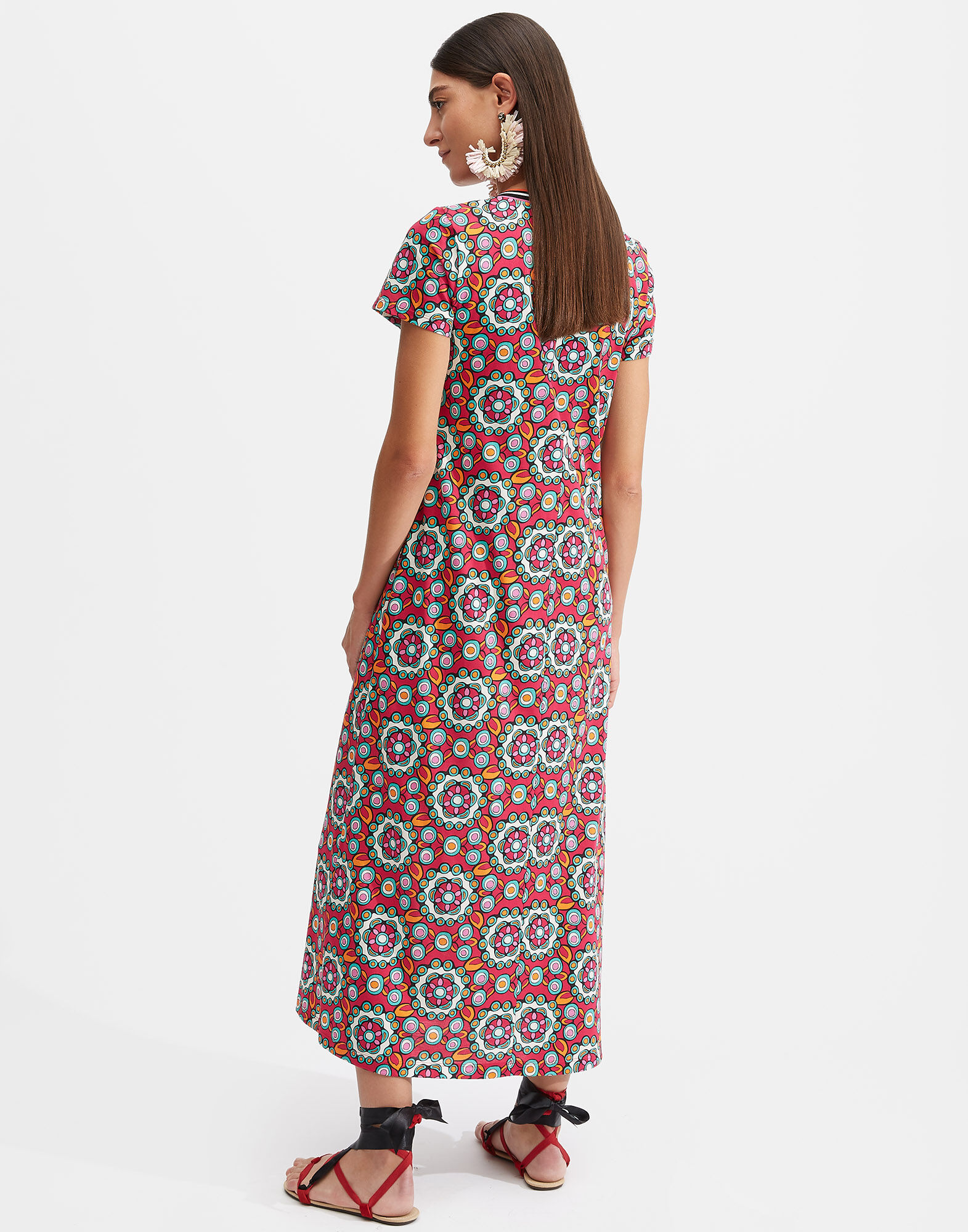 LaDoubleJ Sporty Swing Dress Kaleidoscope Fuxia DRE0247JER002KAL0004