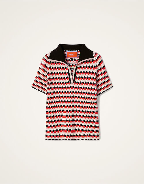 La DoubleJ Checkers Polo Multicolor Red & Pink PUL0268KNI159VA371PI01