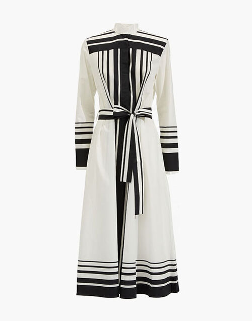 La DoubleJ Sundowner Dress Handmade Dots B&W Placée DRE0459COT015HAD0003