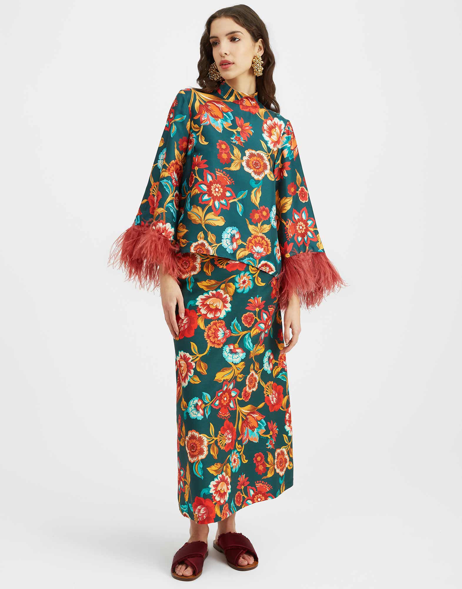 La DoubleJ A-Long Skirt Hottie Emerald SKI0018CAD001HOT01GR04