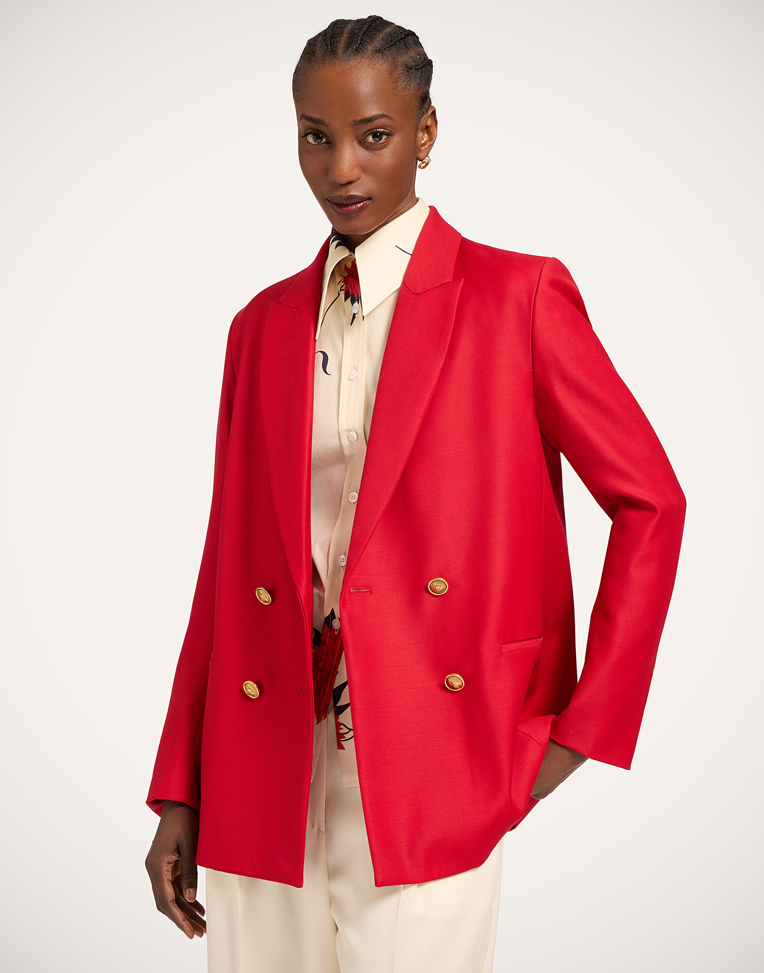 La DoubleJ Jagger Jacket Solid Red JAC0148WOL035SOLIDRE01