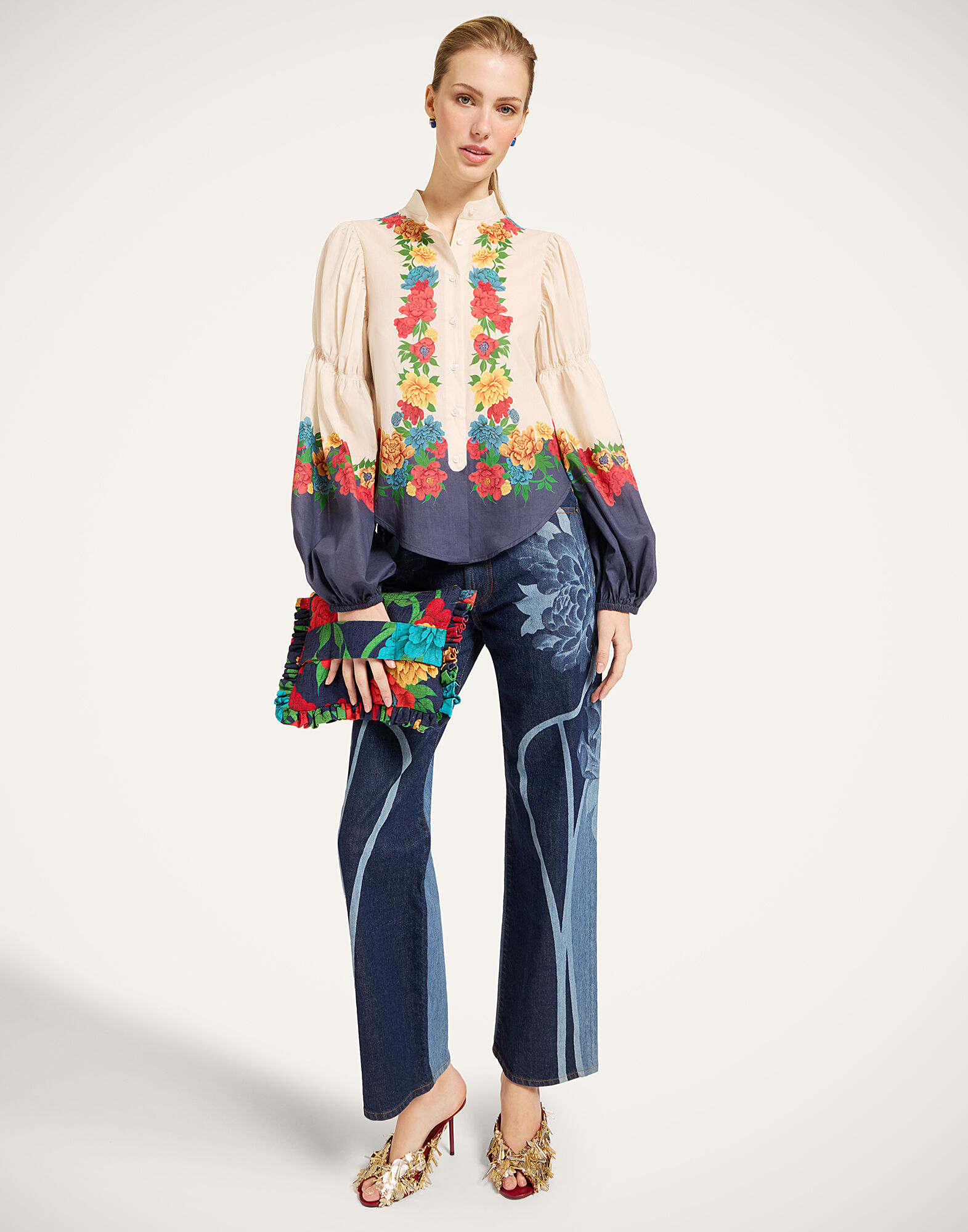 La DoubleJ The Straight Leg Jean Queen Peony Plac&eacute;e Indigo TRO0201DEN015QPE02BU15