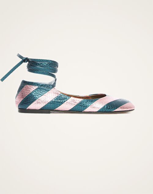 La DoubleJ Ballerina Flats Acquamarine SHO0102PIT001SOLIDBU02