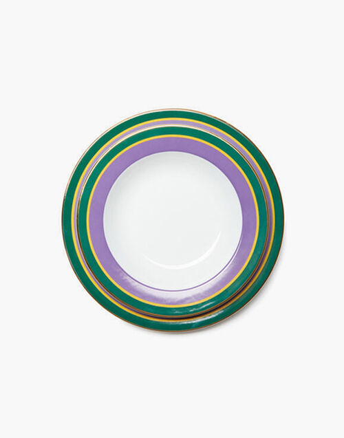La DoubleJ Soup & Dinner Plate Set Rainbow Viola DIS0032CER001RAI0007