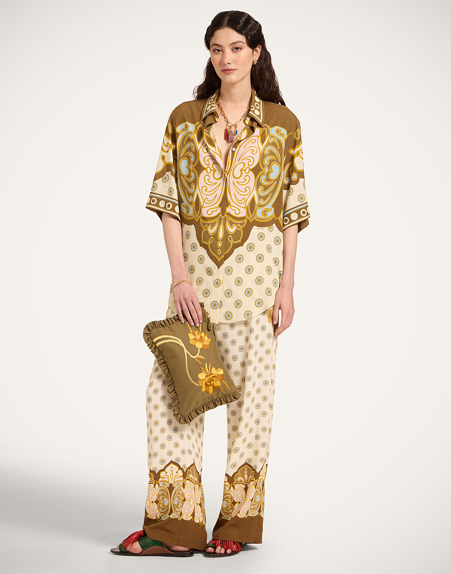 La DoubleJ Club Pants Cocoon Plac&eacute;e Brown TRO0210VIS033COC02BR02