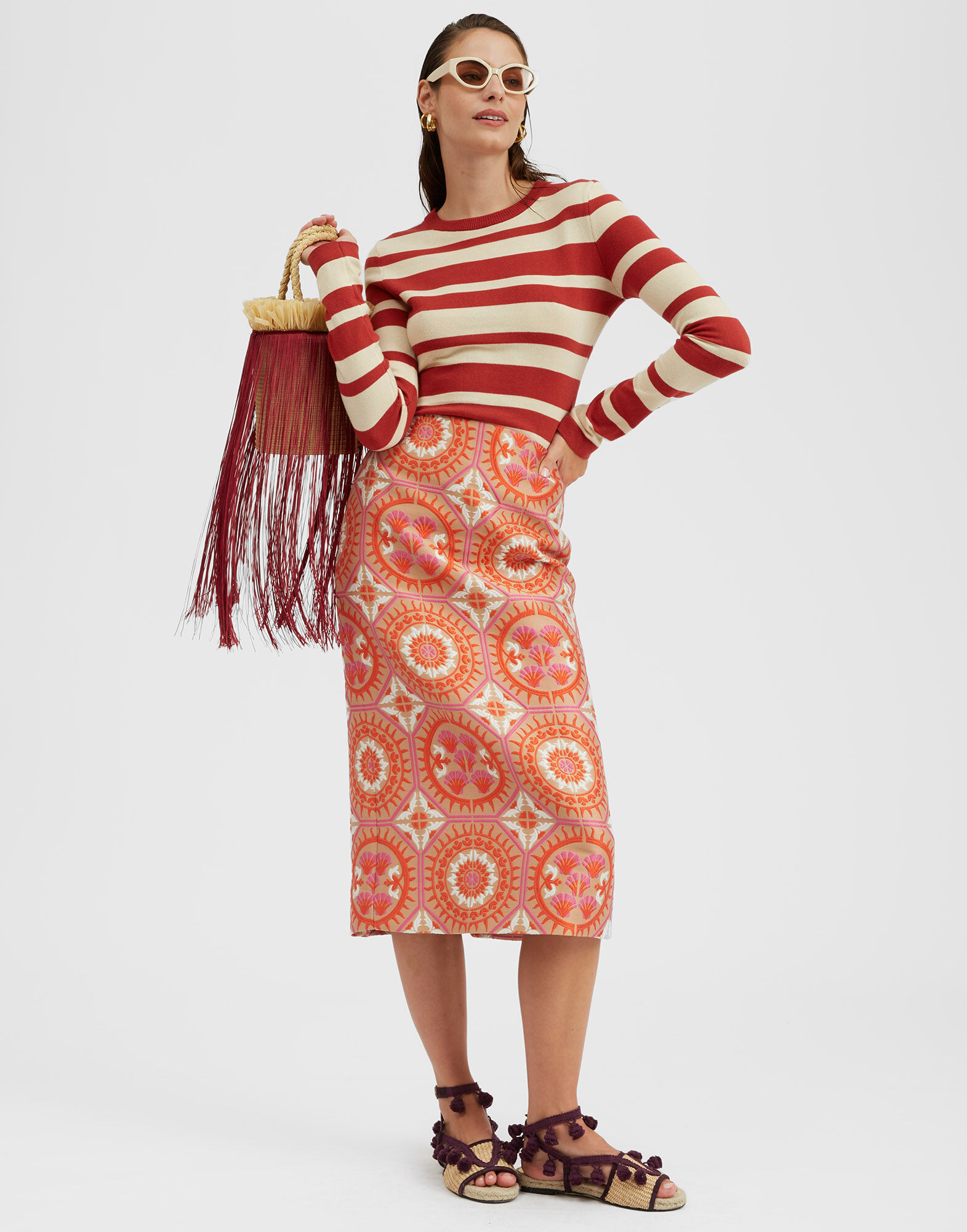 La DoubleJ Crew Top Solid Ivory PUL0118KNI106VA237WH04