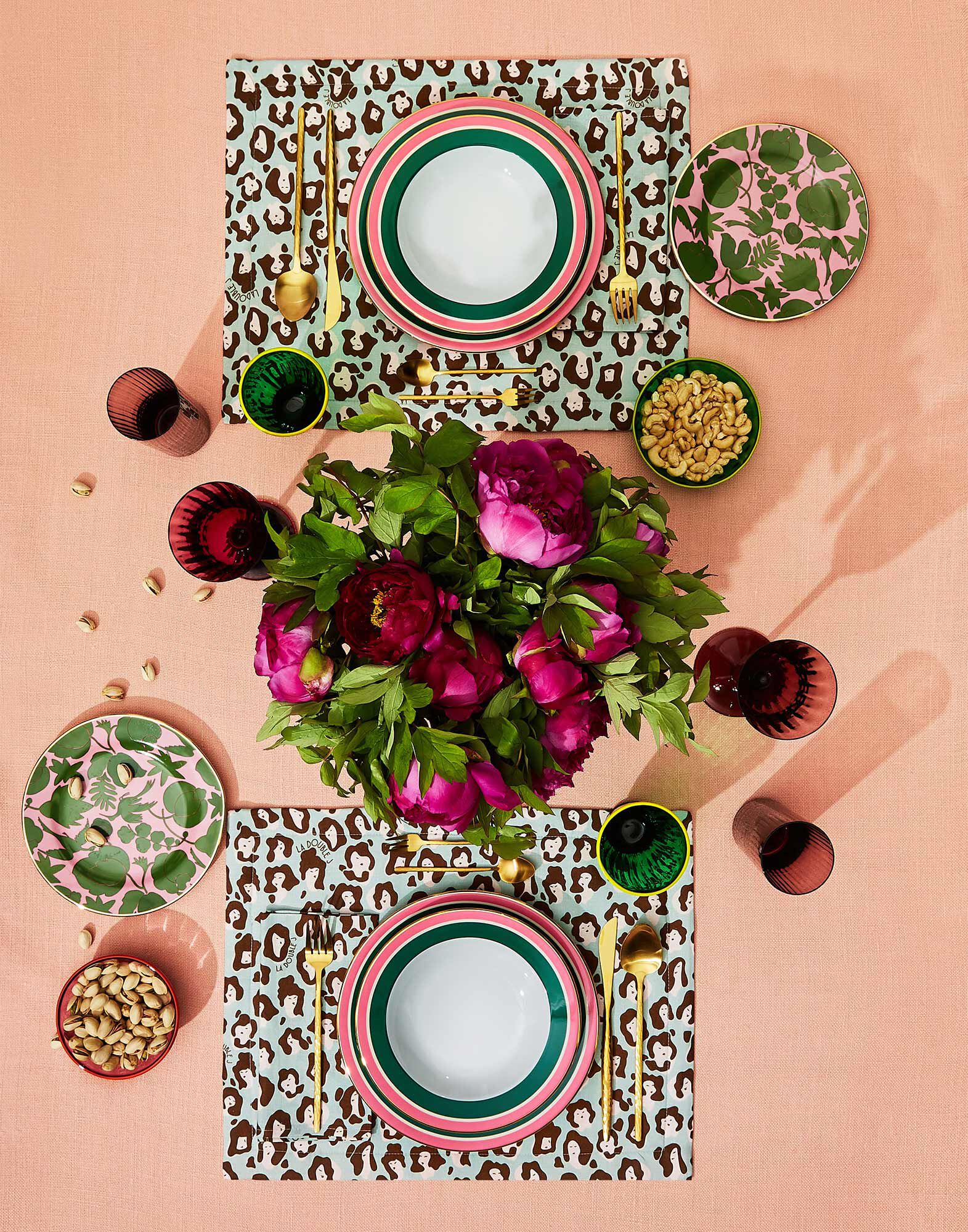 La DoubleJ Soup Plates Set Of 2 Rainbow Forest Green SOU0002CER001RAI03GR03