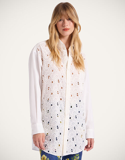 La DoubleJ Lacey Better Than Your Boyfriend's Shirt Solid Ivory SHI0100EMB035SOLIDWH04