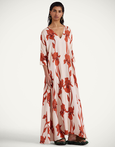 La Doublej Dresses Women - Muumuu Dress Iris Dark Orange XL 100% Silk La Doublej Dresses Women - Muumuu Dress Iris Dark Orange XL 100% Silk