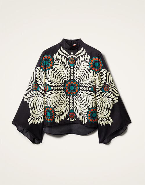 La DoubleJ Make An Exit Top Mix Tiles Plac&eacute;e Black TOP0117SIL006MIX01BL01