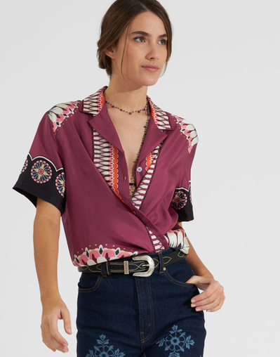 La DoubleJ Women's Foulard Printed Button-Front Shirt