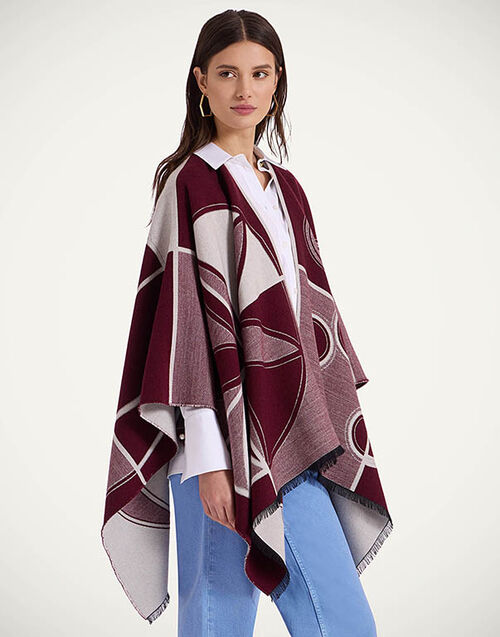 La DoubleJ Poncho Eclipse Placée Burgundy SCA0064WOL027ECL05RE02
