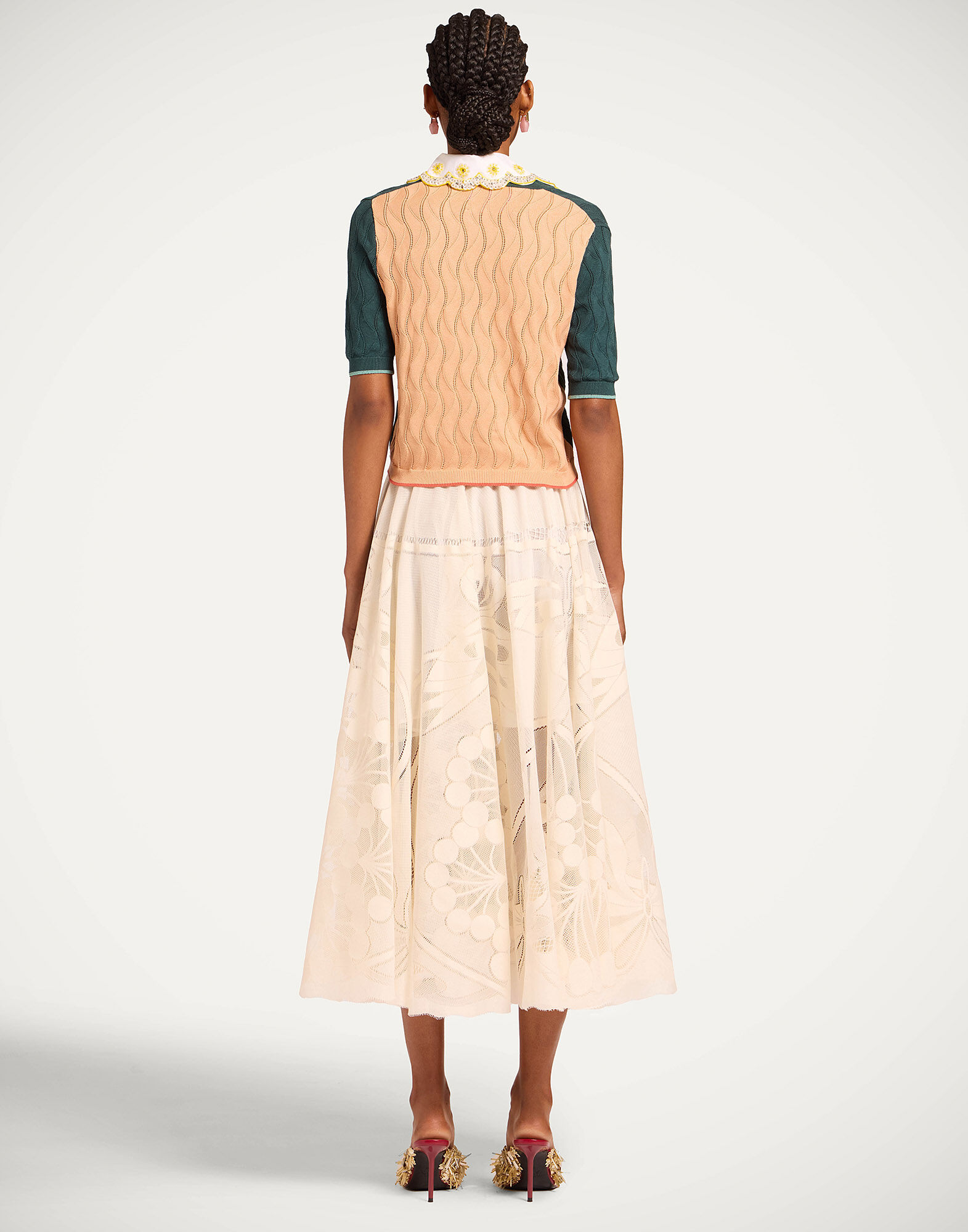 La DoubleJ Duchess Skirt Solid Ivory SKI0146LAC010SOLIDWH04