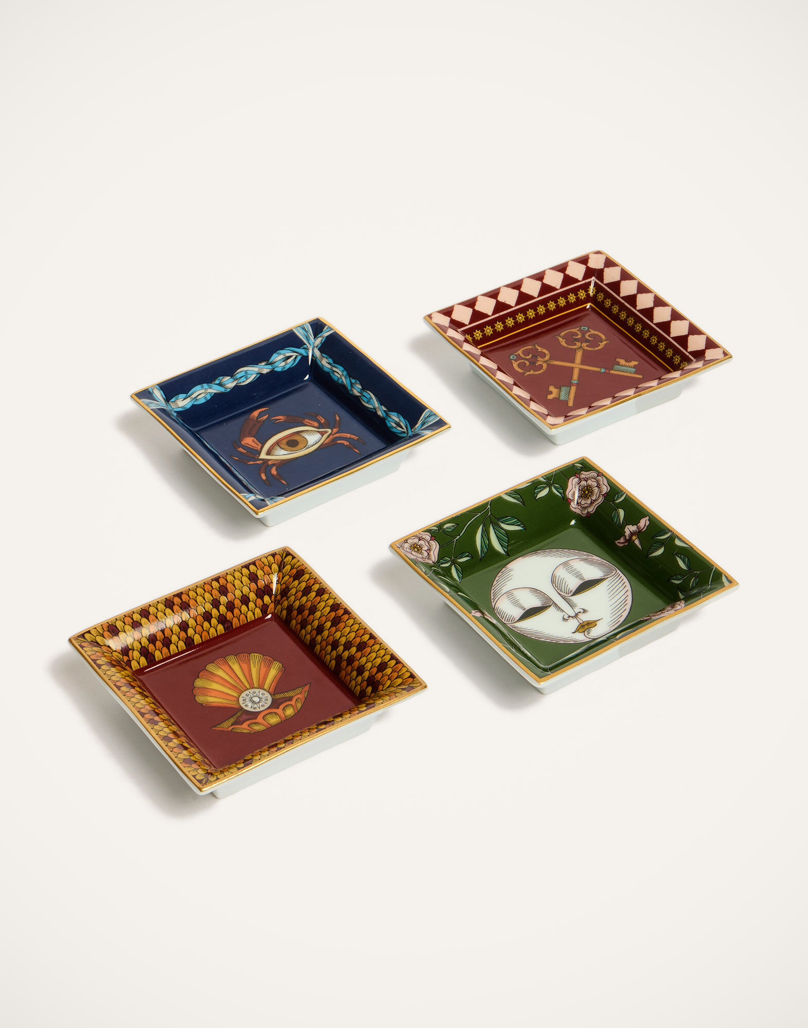 La DoubleJ Mini Trinket Tray The Crab Midnight Blue TRI0009CER001CRB07BU04