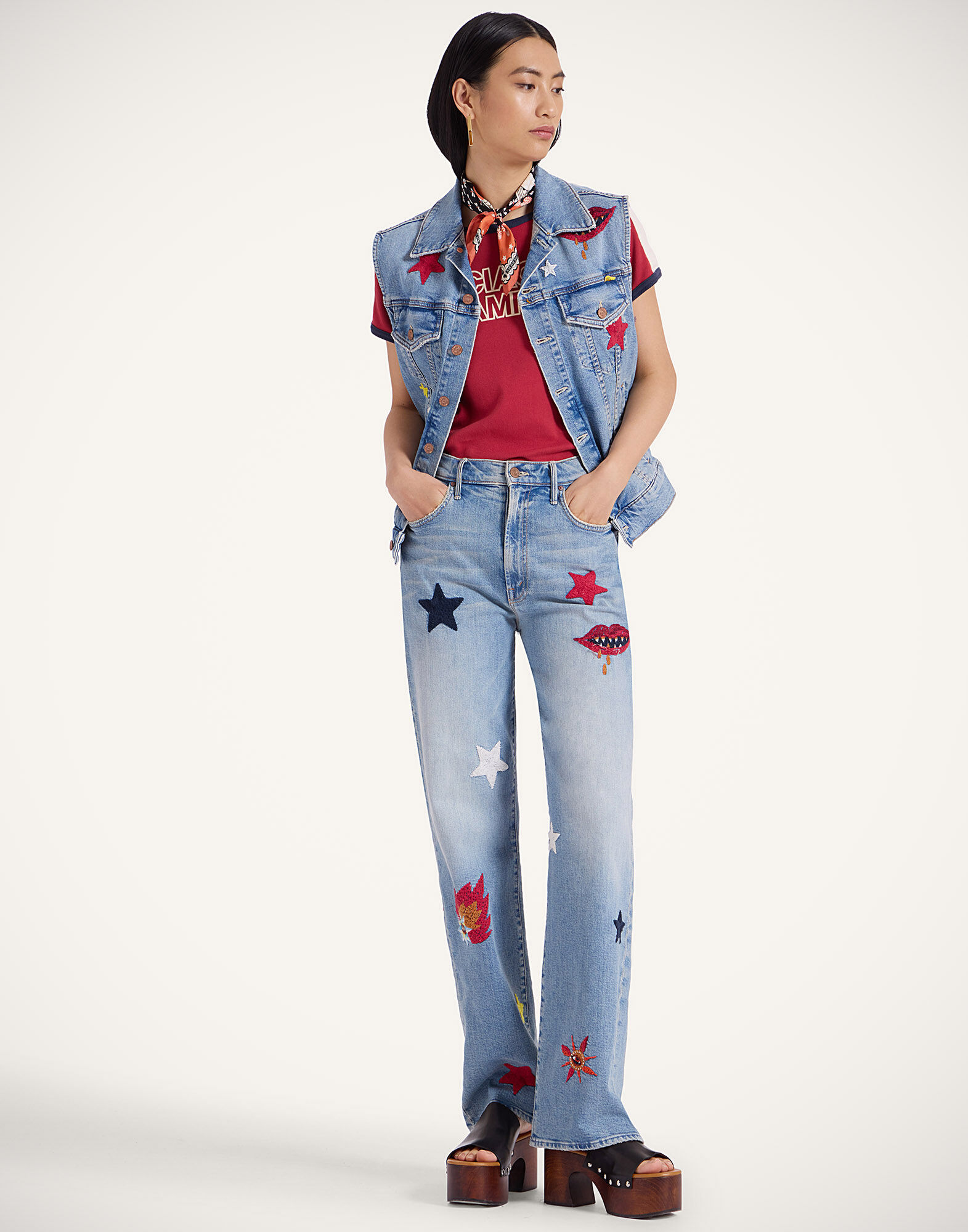 La DoubleJ The Maven Sneak Jeans Star Of The Show Blue TRO0168DEN011STA03BU03