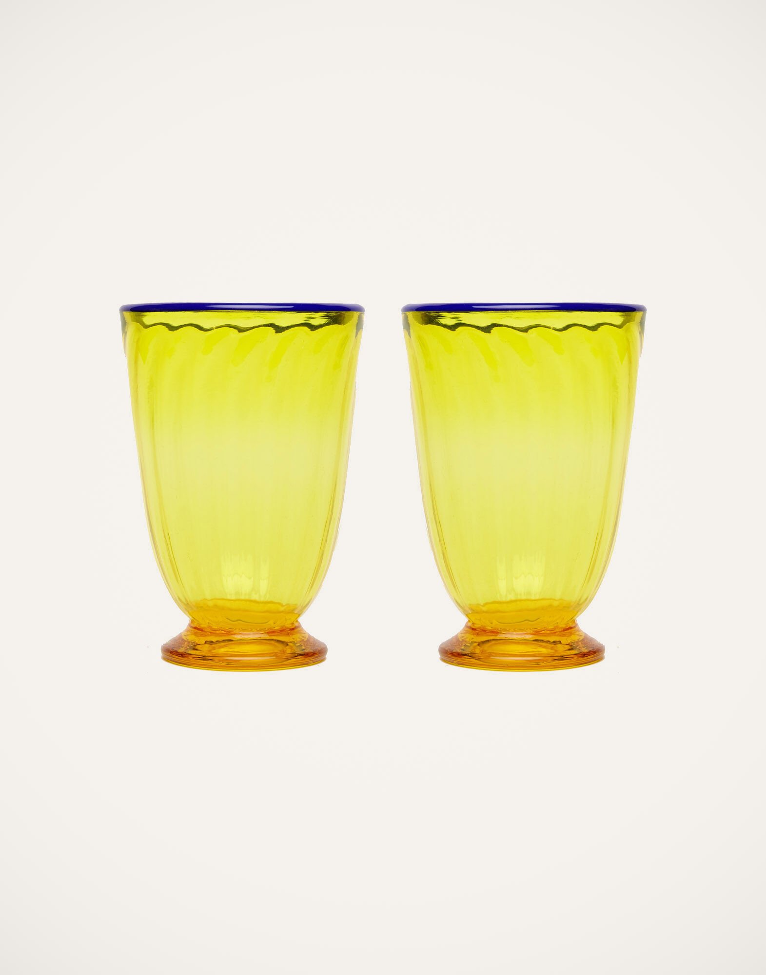 La DoubleJ Rainbow Glasses Set Of 2 Yellow GLA0014MUR001YEL0001