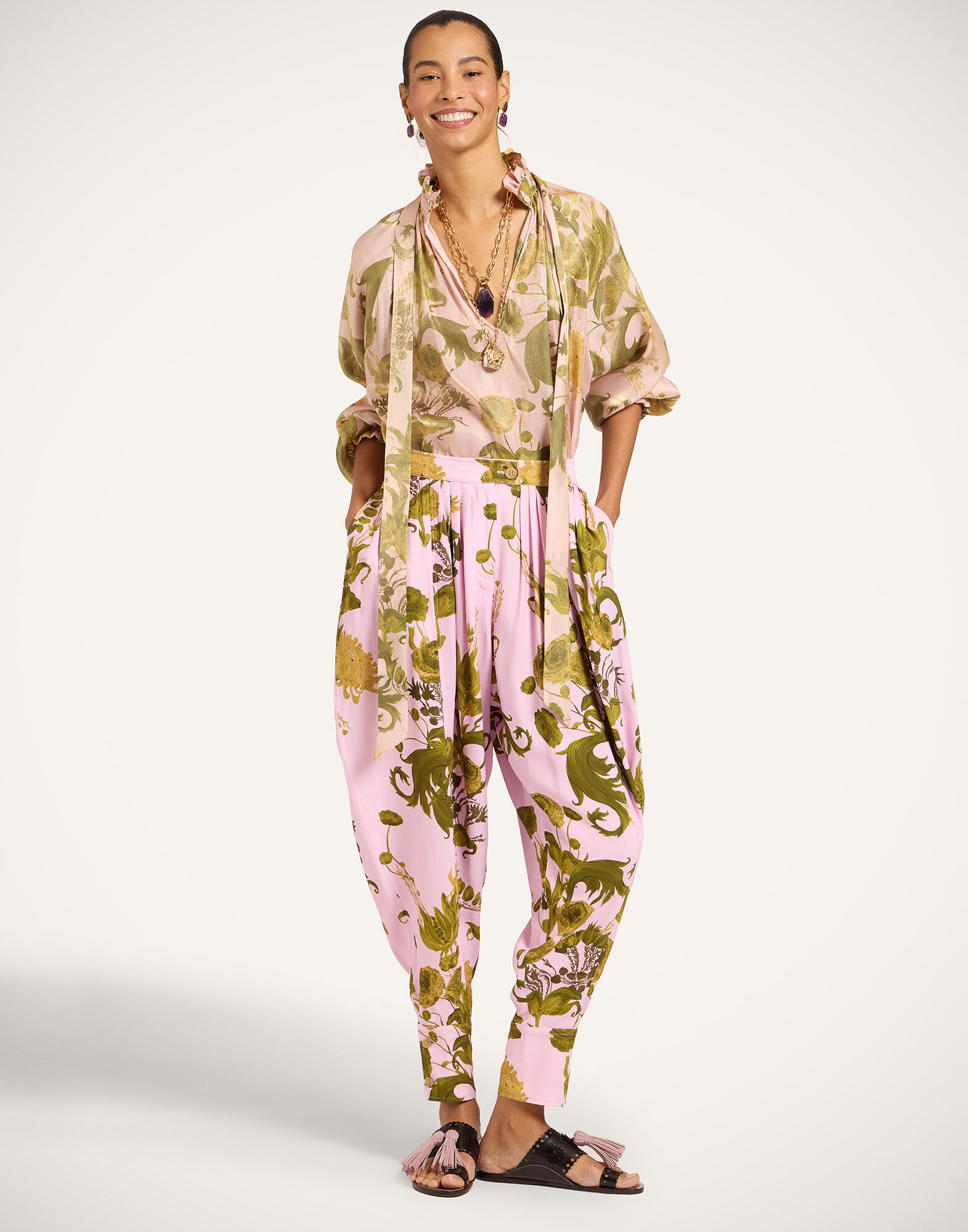 La DoubleJ Harem Pants Coven Pink TRO0216VIS034COV01PI01