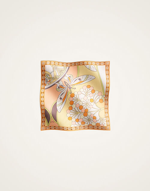 La DoubleJ Foulard 45 Florette Plac&eacute;e Pale Pink SCA0065SIL006FLO08PI02