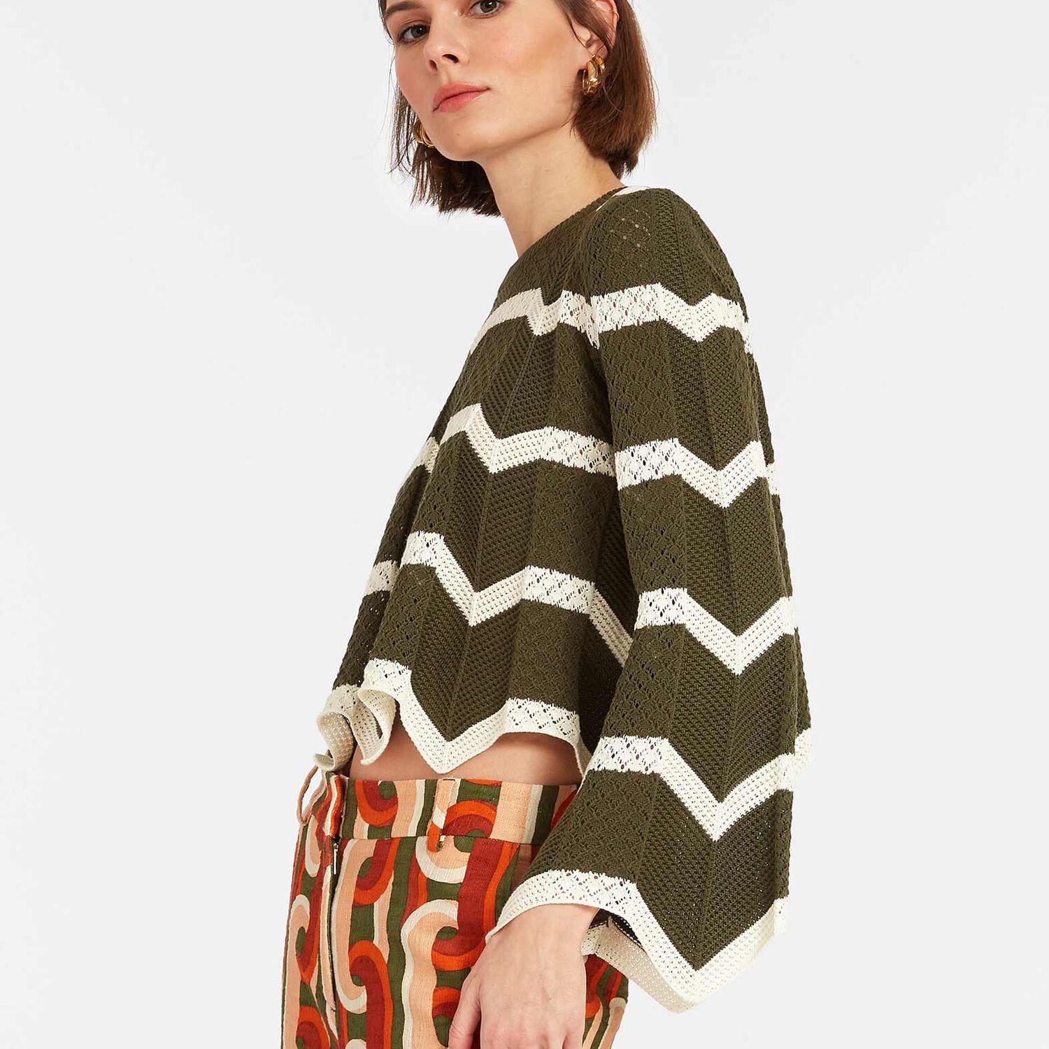 La Double J Chevron Crop Sweater