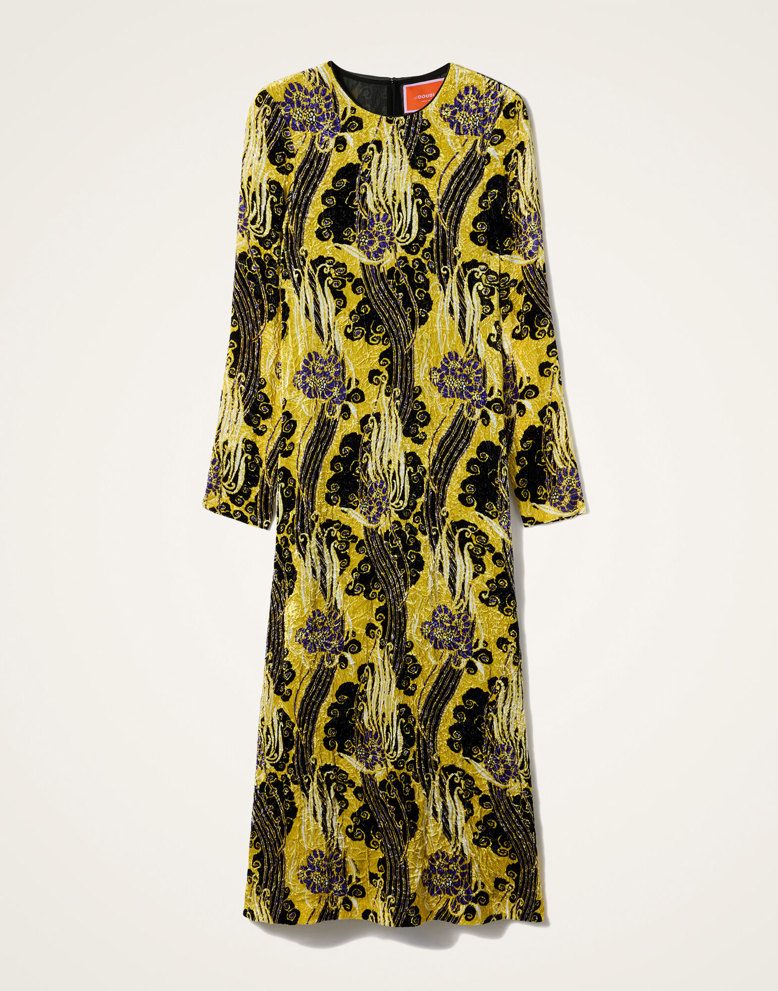 La DoubleJ Long Sleeve Swing Dress Atlantis Yellow DRE0184VEL016ATL01YE02