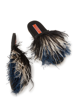 La DoubleJ Feather Slipper Solid Black SHO0007RAS005BLA0001
