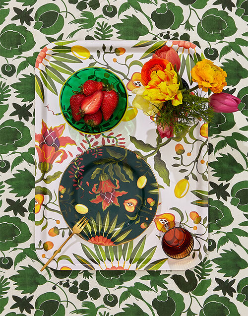 La DoubleJ Rectangular Printed Tray Eden TRA0001WOD001HLE0008