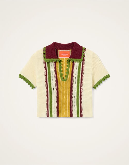 La DoubleJ Bowling Polo Multicolor Ivory & Yellow PUL0381KNI214VA505WH01