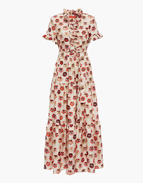 La DoubleJ Long And Sassy Dress Micro Pansy DRE0017SIL001PAN0002