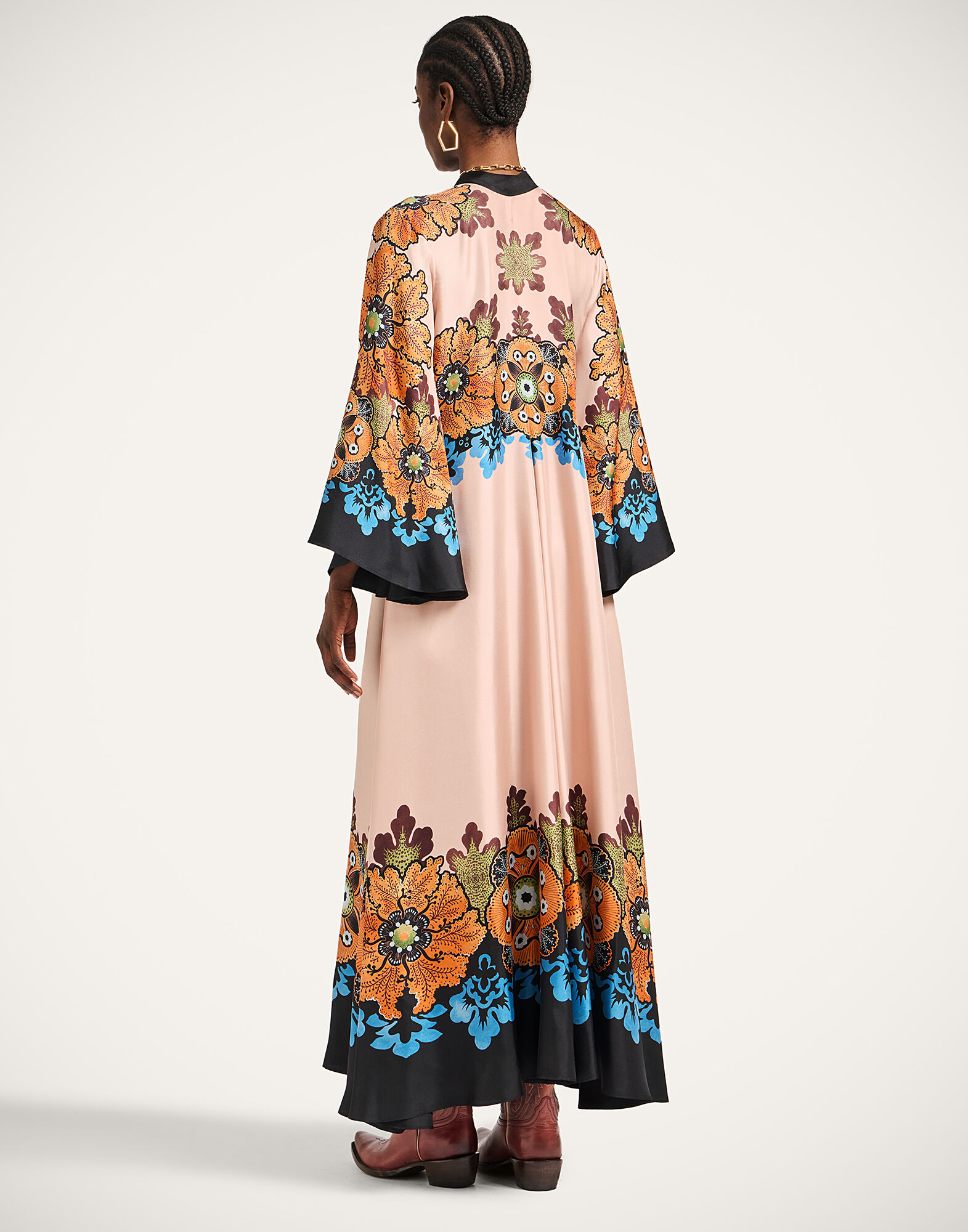 La DoubleJ Magnifico Dress Bounty Plac&eacute;e Orange DRE0232SIL006BOU01OR02