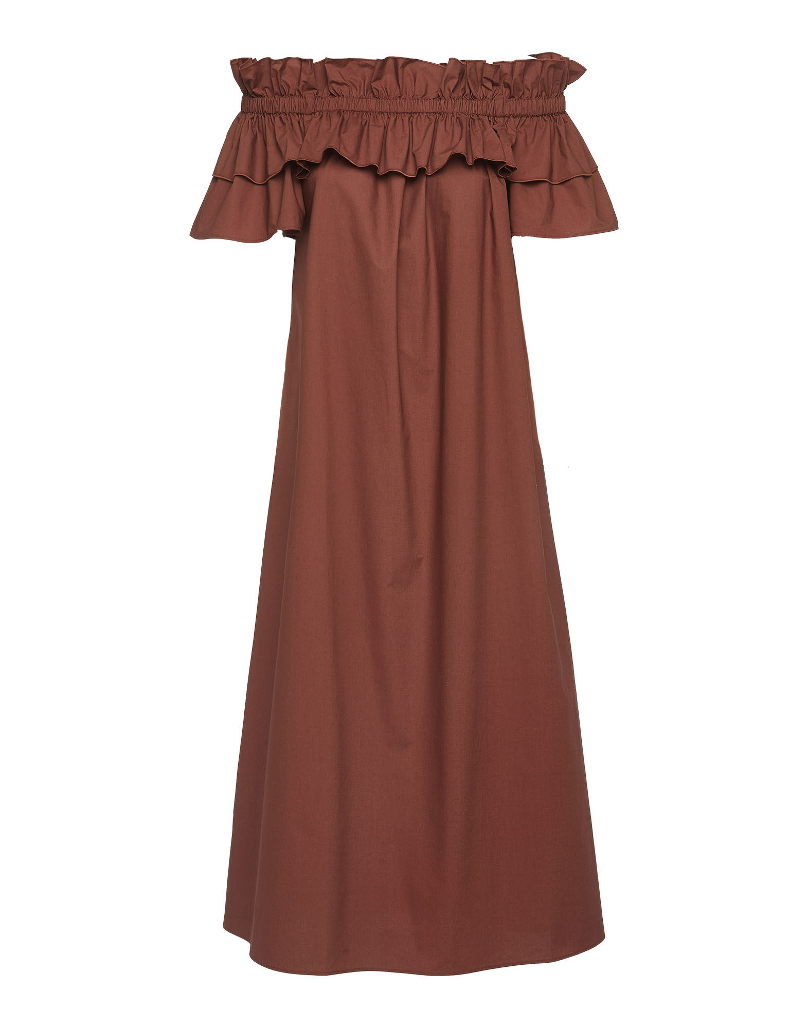 La DoubleJ Breakfast Dress Solid Brown DRE0331COT001CHO0002