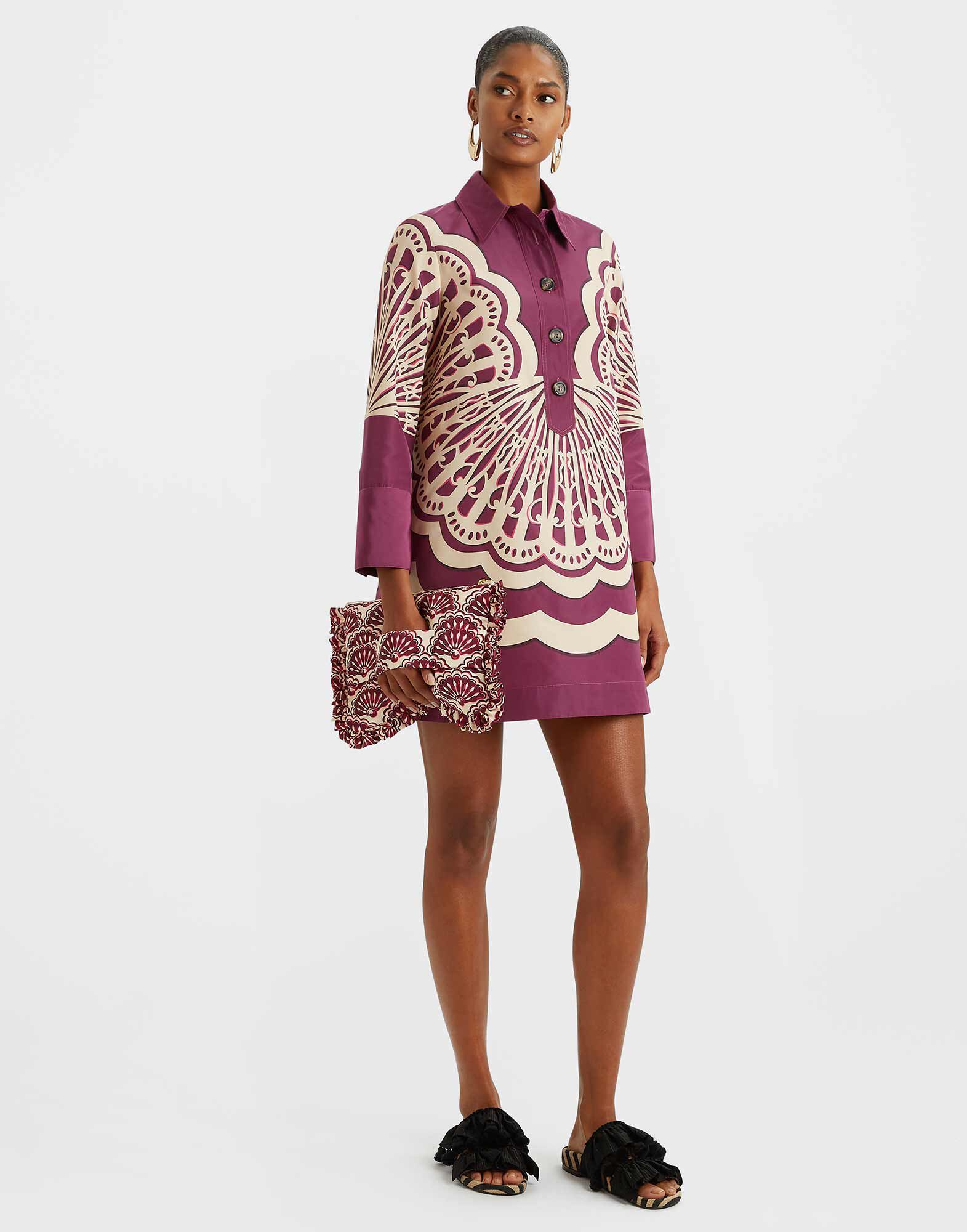 La DoubleJ Short Artemis Dress Fans Plac&eacute;e Purple DRE0701FAI002FAN03PU01