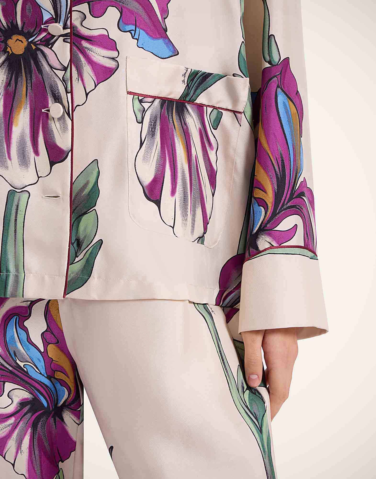 La DoubleJ Pajama Shirt Iris Ivory SHI0077SIL001IRS01WH04