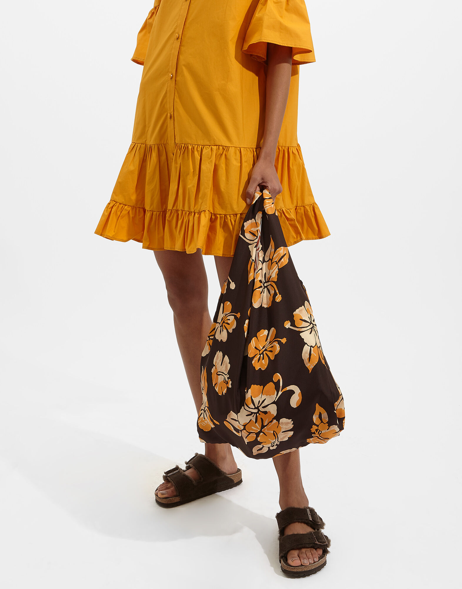 La DoubleJ Shopping Bag Hibiscus BAG0029FOD001HIB0001