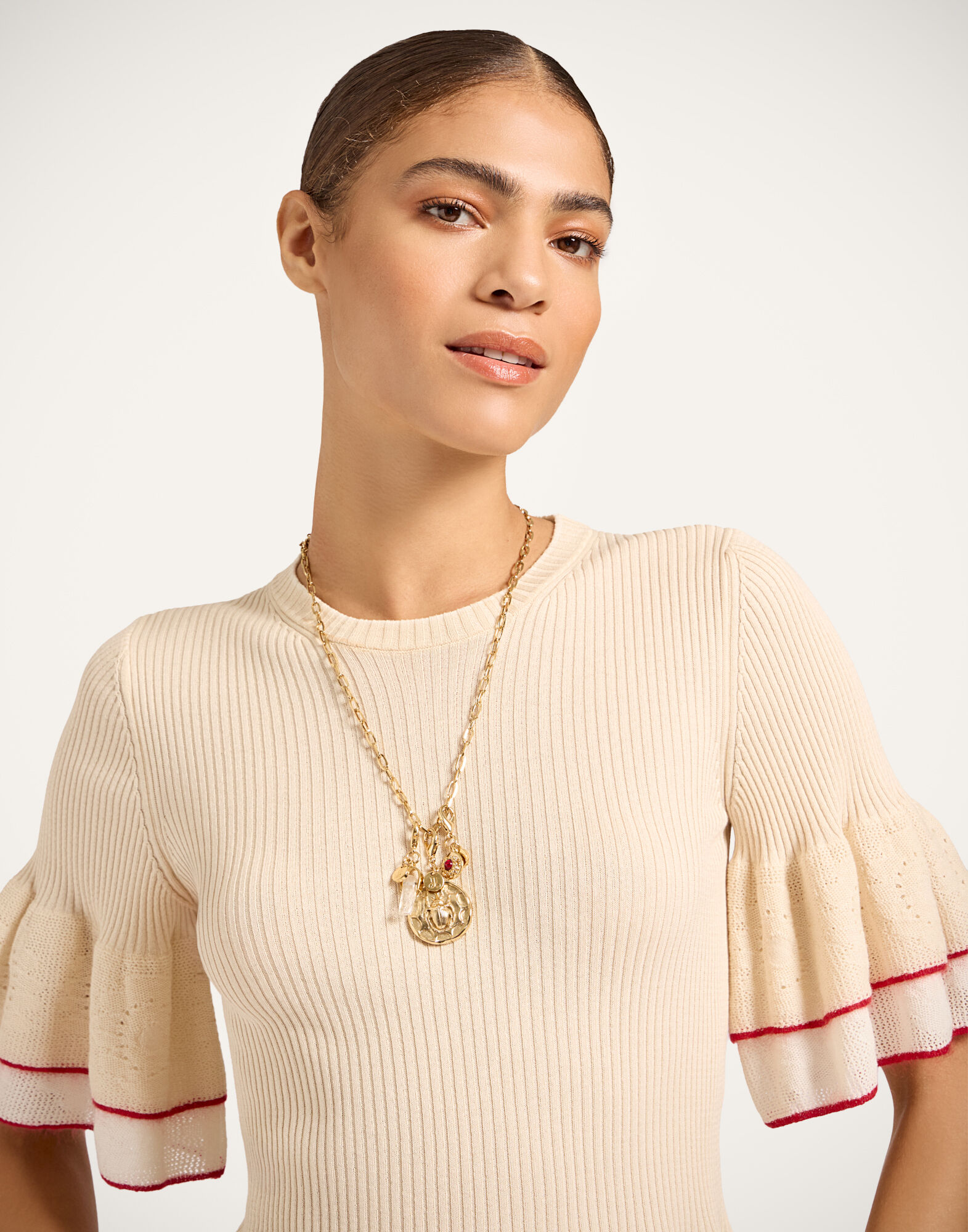 La DoubleJ Dainty Chain 24k Gold Plate NEC0038BRA003SOLIDYE05